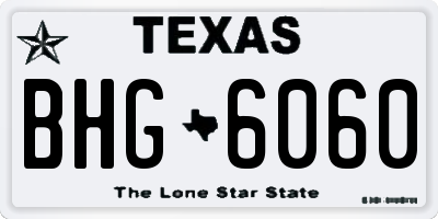 TX license plate BHG6060