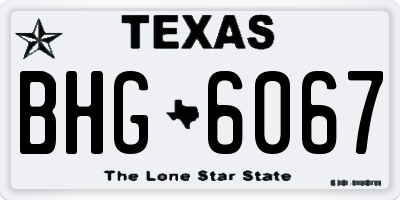 TX license plate BHG6067