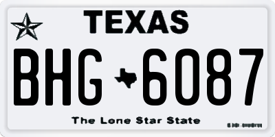 TX license plate BHG6087