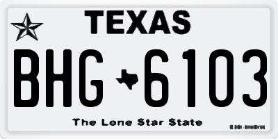 TX license plate BHG6103
