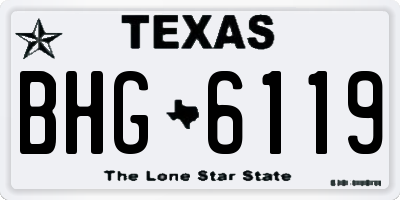 TX license plate BHG6119