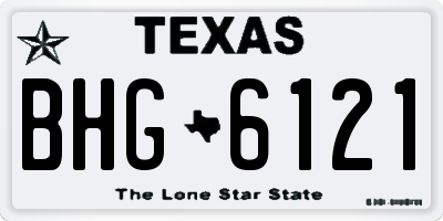 TX license plate BHG6121