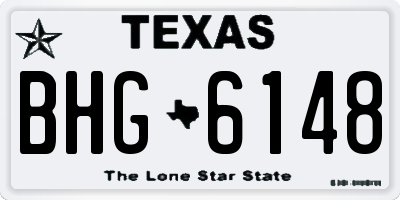 TX license plate BHG6148