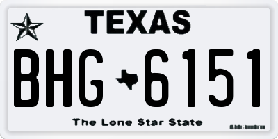 TX license plate BHG6151