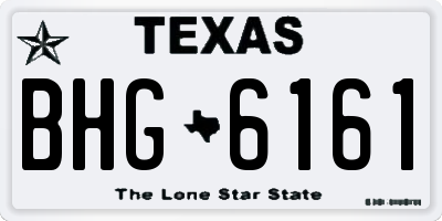 TX license plate BHG6161