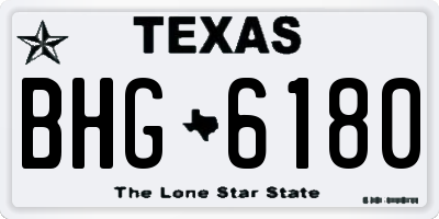 TX license plate BHG6180