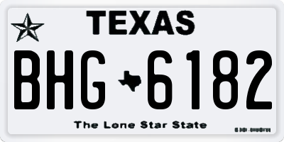 TX license plate BHG6182