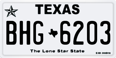 TX license plate BHG6203