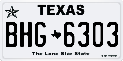 TX license plate BHG6303