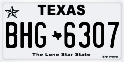 TX license plate BHG6307