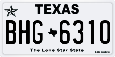 TX license plate BHG6310