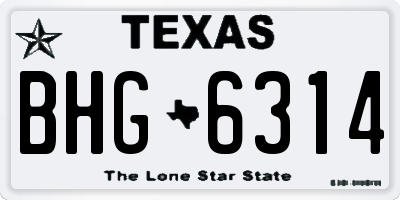 TX license plate BHG6314