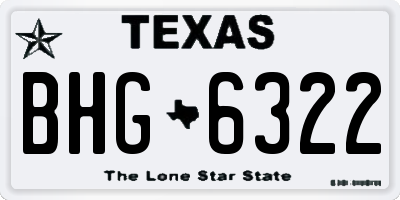 TX license plate BHG6322