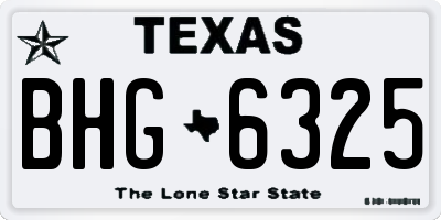 TX license plate BHG6325