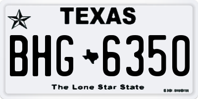 TX license plate BHG6350