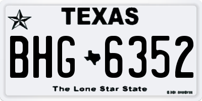 TX license plate BHG6352