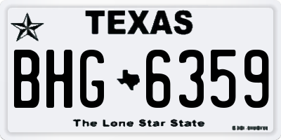 TX license plate BHG6359