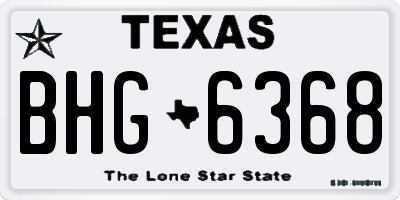 TX license plate BHG6368