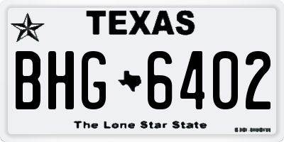 TX license plate BHG6402