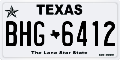 TX license plate BHG6412