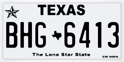 TX license plate BHG6413
