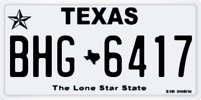 TX license plate BHG6417