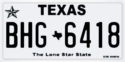 TX license plate BHG6418