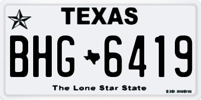 TX license plate BHG6419