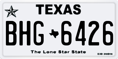 TX license plate BHG6426