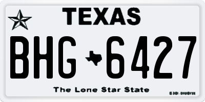 TX license plate BHG6427