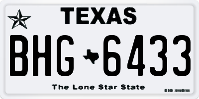 TX license plate BHG6433