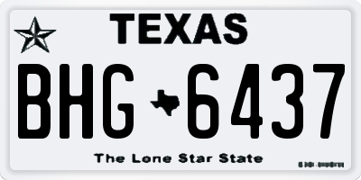 TX license plate BHG6437