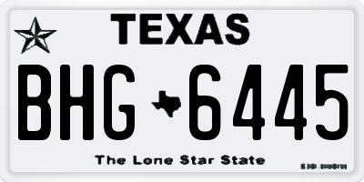 TX license plate BHG6445