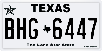 TX license plate BHG6447