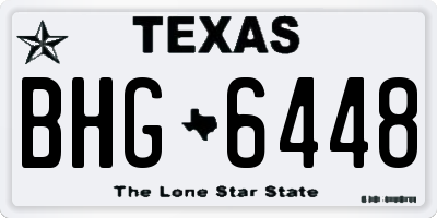TX license plate BHG6448