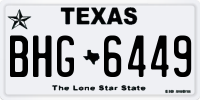 TX license plate BHG6449