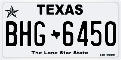 TX license plate BHG6450
