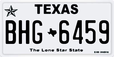 TX license plate BHG6459