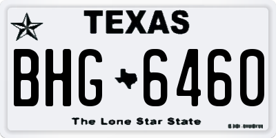 TX license plate BHG6460