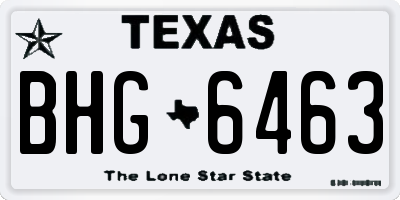 TX license plate BHG6463