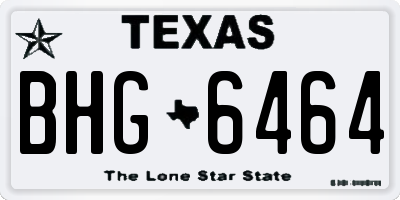TX license plate BHG6464