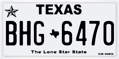 TX license plate BHG6470
