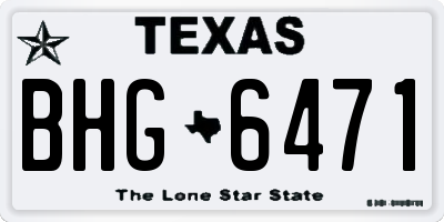 TX license plate BHG6471