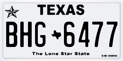 TX license plate BHG6477