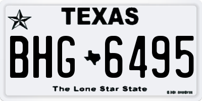 TX license plate BHG6495