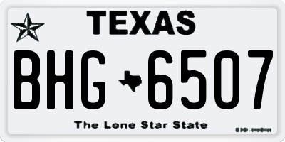 TX license plate BHG6507