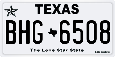 TX license plate BHG6508