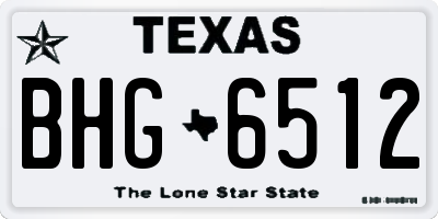 TX license plate BHG6512