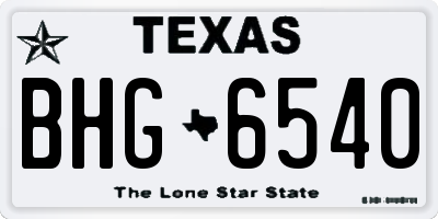 TX license plate BHG6540