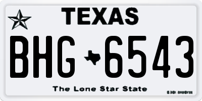 TX license plate BHG6543